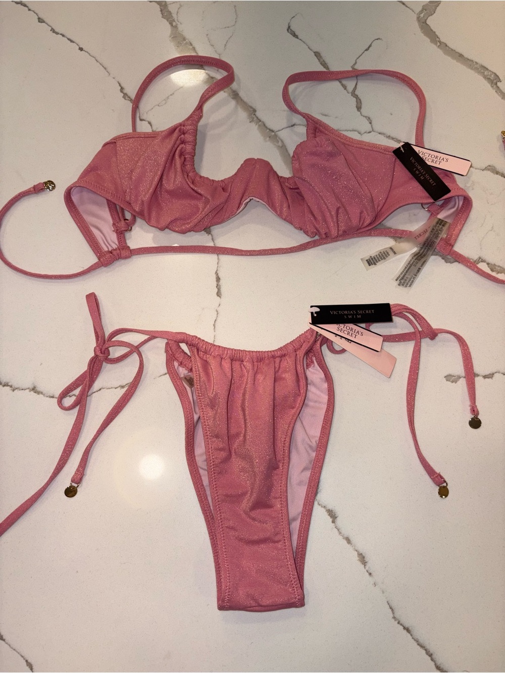 Victoria's Secret Pink Shimmer Tie-Side Bikini